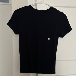 American Eagle Outfitters Black Ribbed Tee